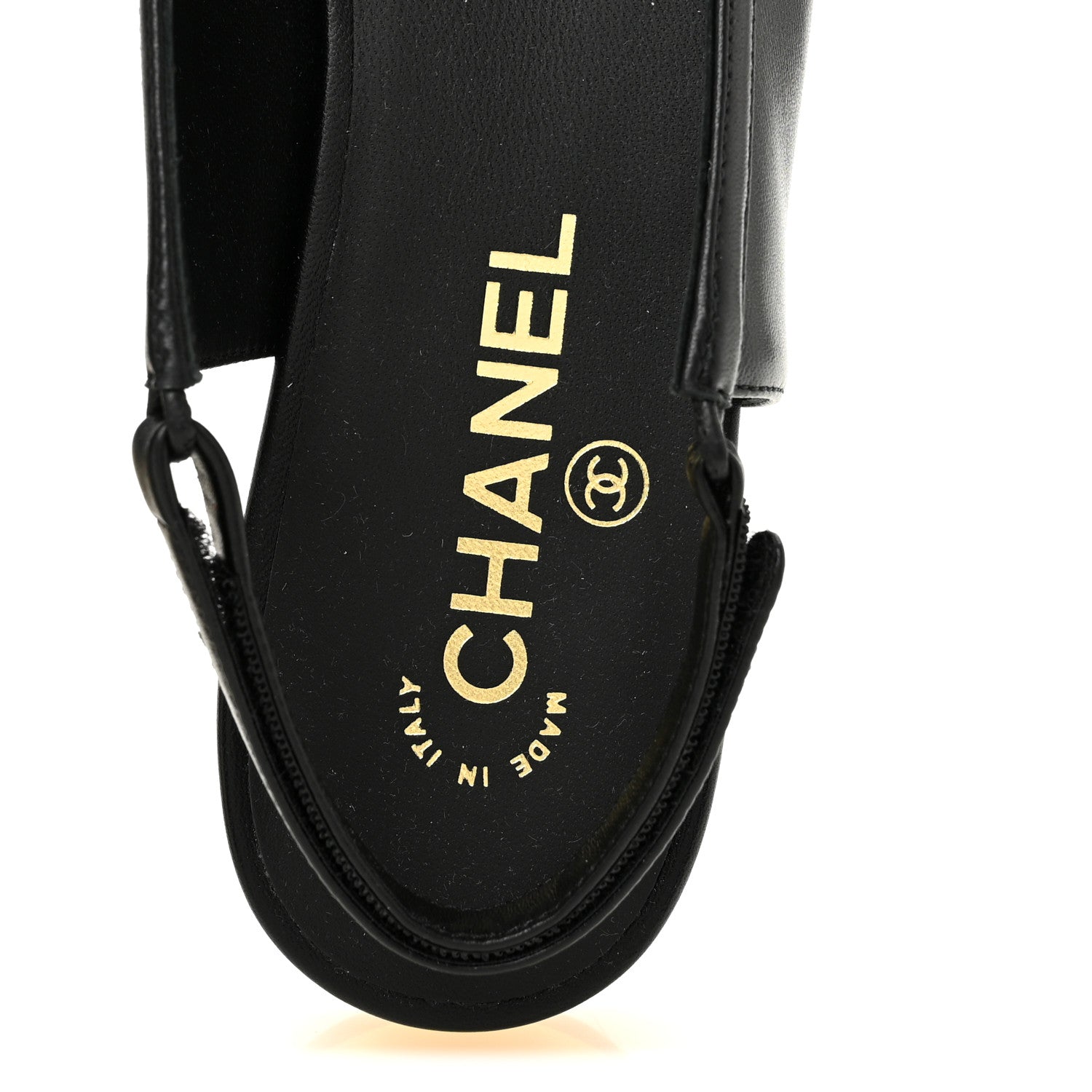 Chanel Lambskin Grosgrain Bow Cap Toe CC Slingback Flats 40 Black 7 of 10