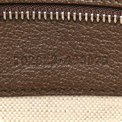 Gucci GG Supreme Monogram Textured Calfskin Web Large Attache Shoulder Bag Beige Ebony New Acero 7 of 11
