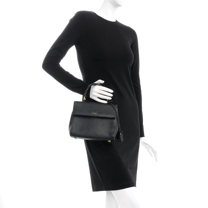 Saint Laurent Grained Calfskin Small Moujik Top Handle Bag Black 3 of 9