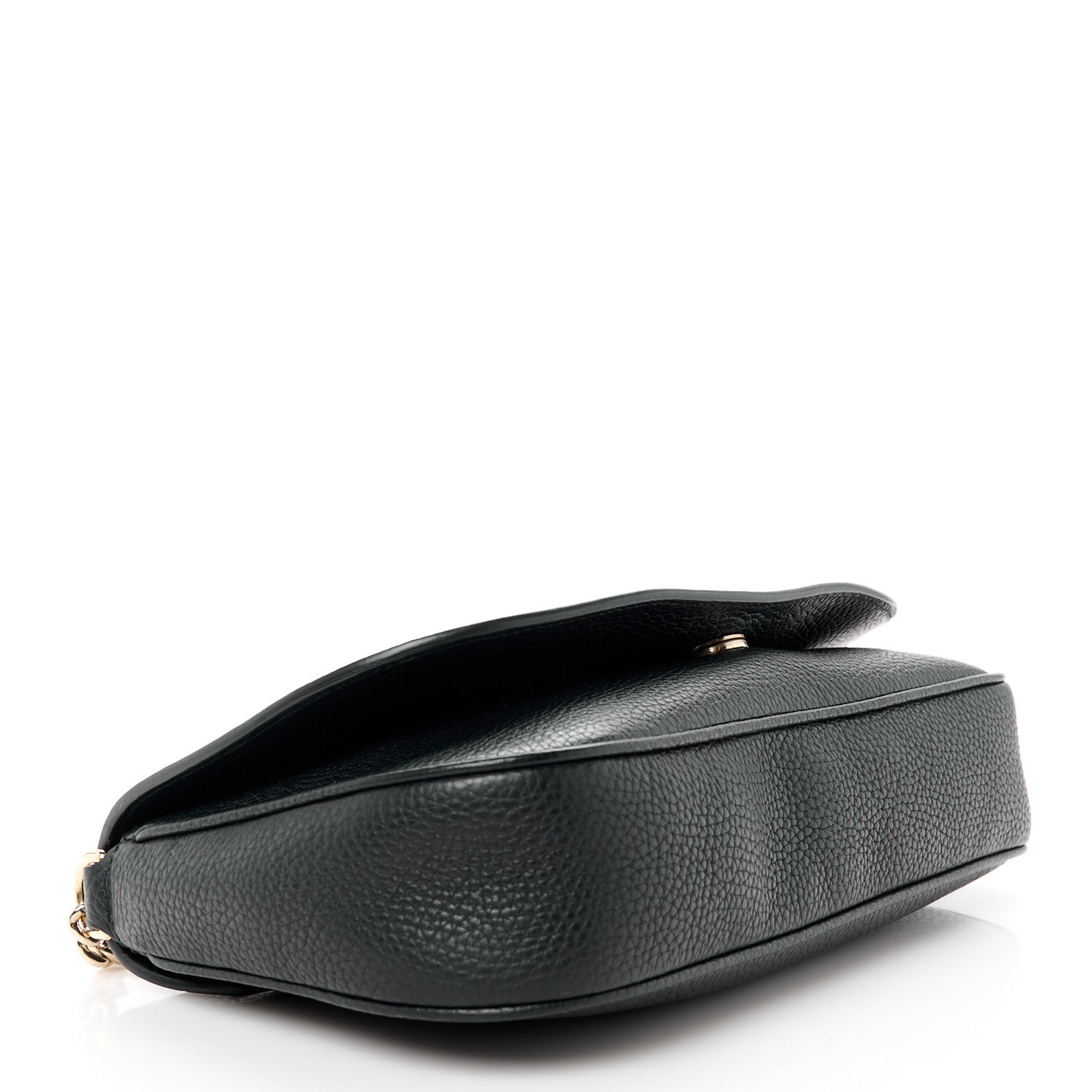 Pebbled Calfskin Medium Soho Flap Crossbody Black