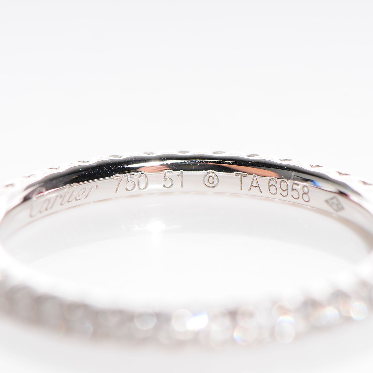 Cartier 18k White Gold Diamond Eternity Ring 51 5.75 3 of 4