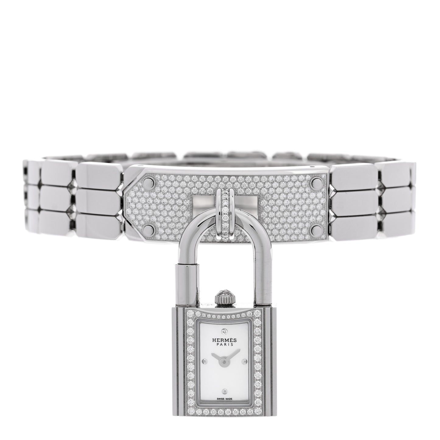 Stainless Steel Diamond Pave 16mm Kelly Quartz Watch