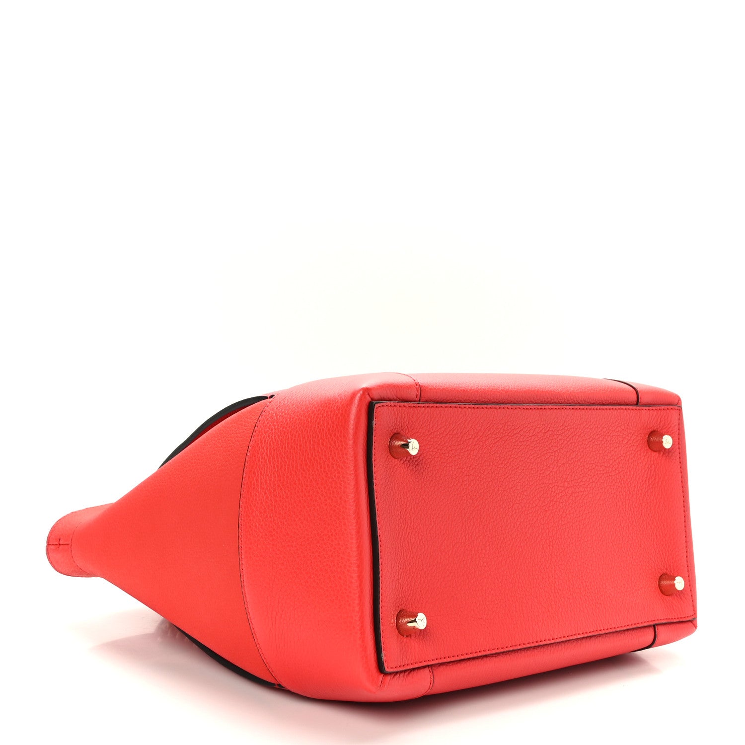 Christian Louboutin Suede Grained Calfskin Studded Small Eloise Tote Red 4 of 10