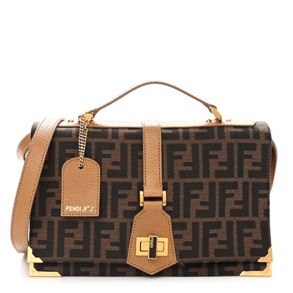 Fendi Zucca Classico No.1 Satchel Tobacco Camel Satin 1 of 10