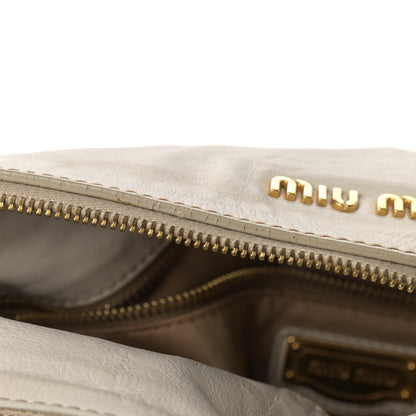 Miu Miu Vitello Lux Large Bow Bag Talco 14 of 19