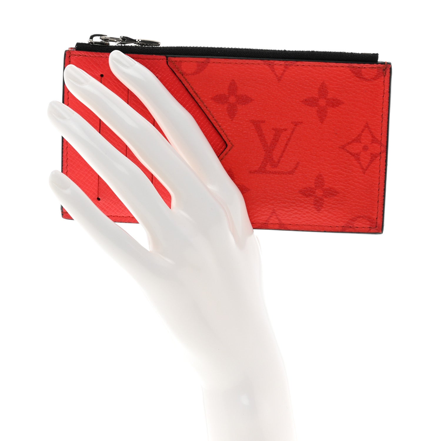 Louis Vuitton Taigarama Coin Card Holder Fire Red 2 of 7