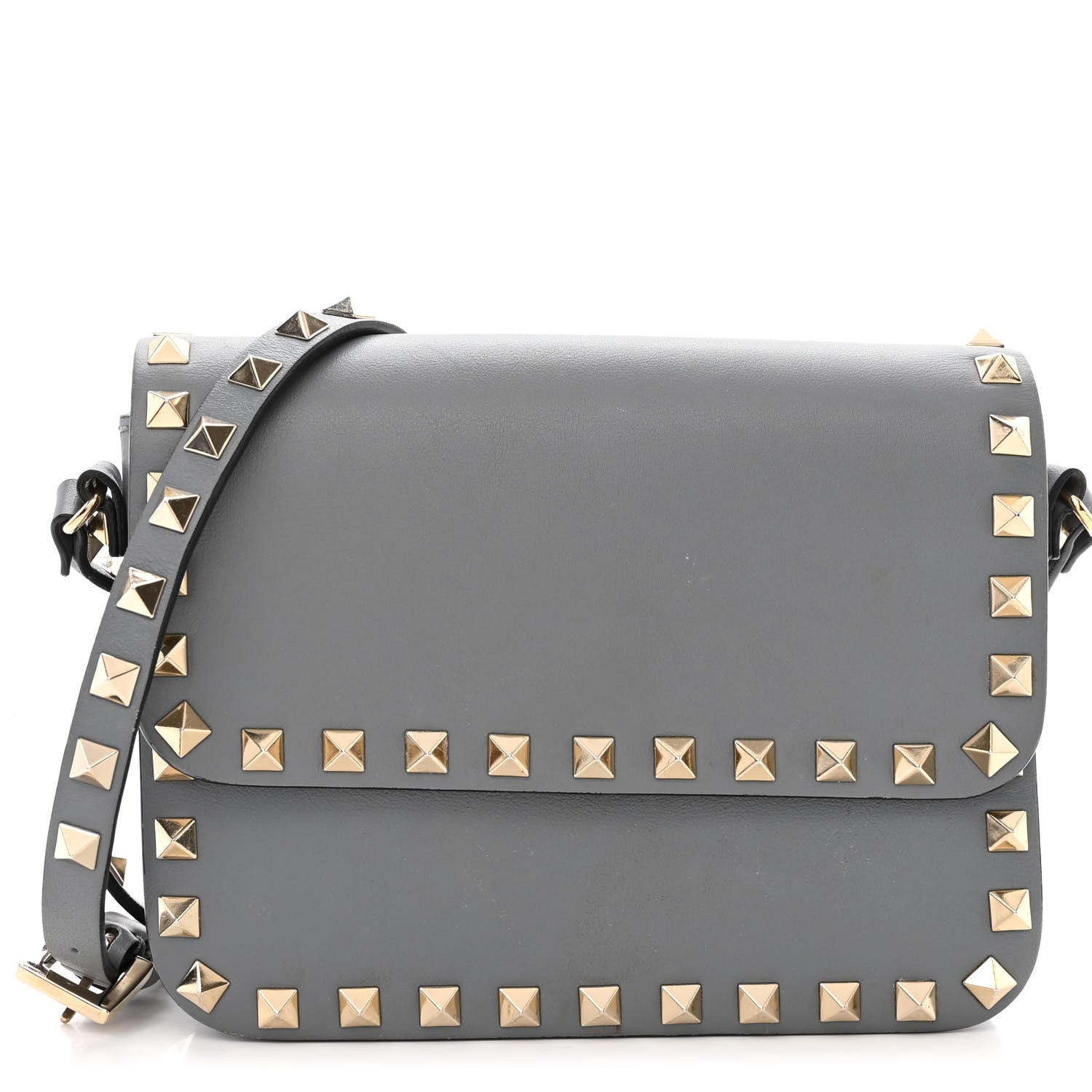 Valentino Garavani Vitello Rockstud Flap Crossbody Bag Stone 1 of 11