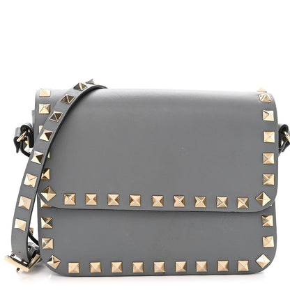 Valentino Garavani Vitello Rockstud Flap Crossbody Bag Stone 1 of 11