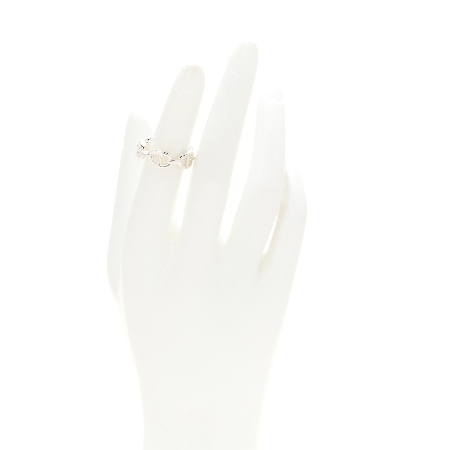 Hermes Sterling Silver PM Chaine d'Ancre Enchainee Band Ring 52 6 2 of 8