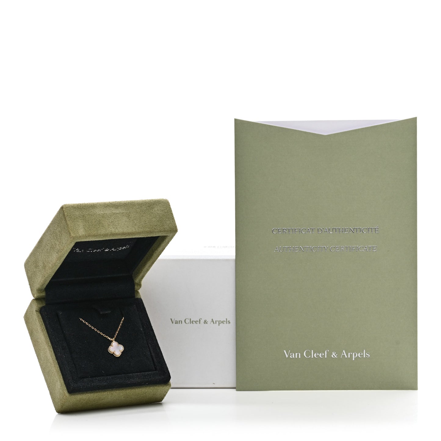 18K Yellow Gold Mother of Pearl Sweet Alhambra Pendant Necklace