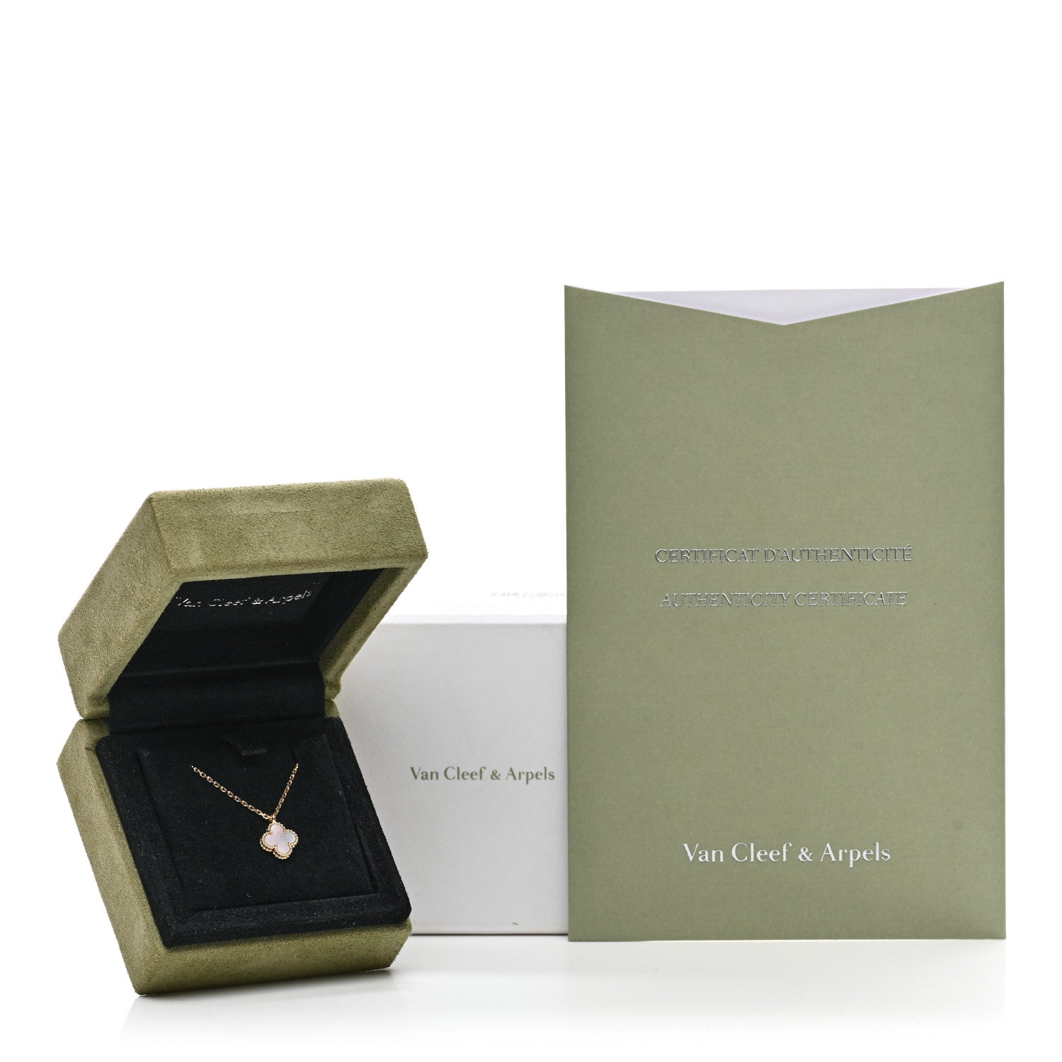 Van Cleef & Arpels 18K Yellow Gold Mother of Pearl Sweet Alhambra Pendant Necklace 6 of 6