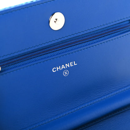 Chanel Tweed Wallet On Chain WOC Blue 8 of 11