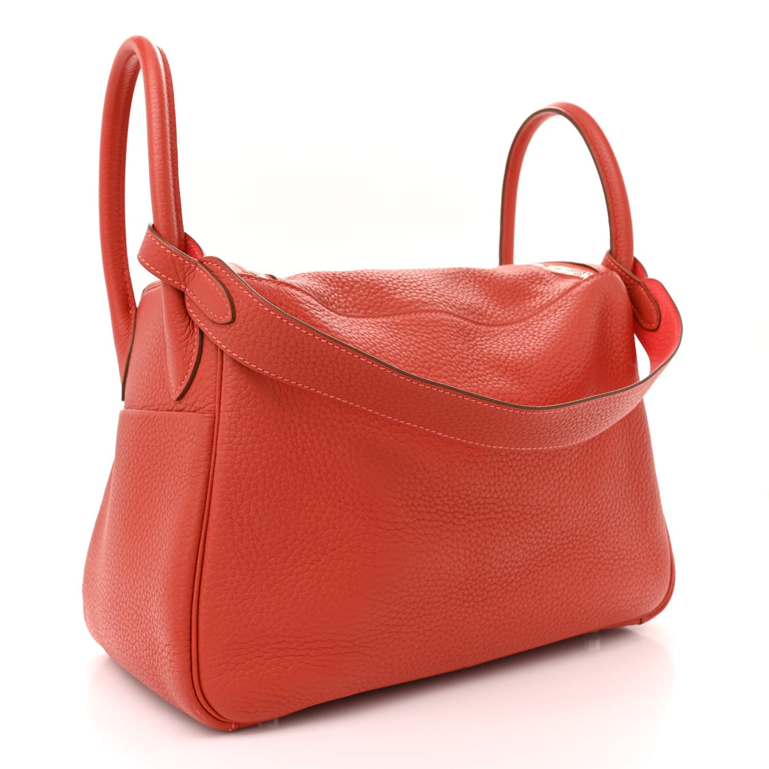 Hermes Taurillon Clemence Verso Lindy 30 Rouge Pivoine Rose Jaipur 3 of 11