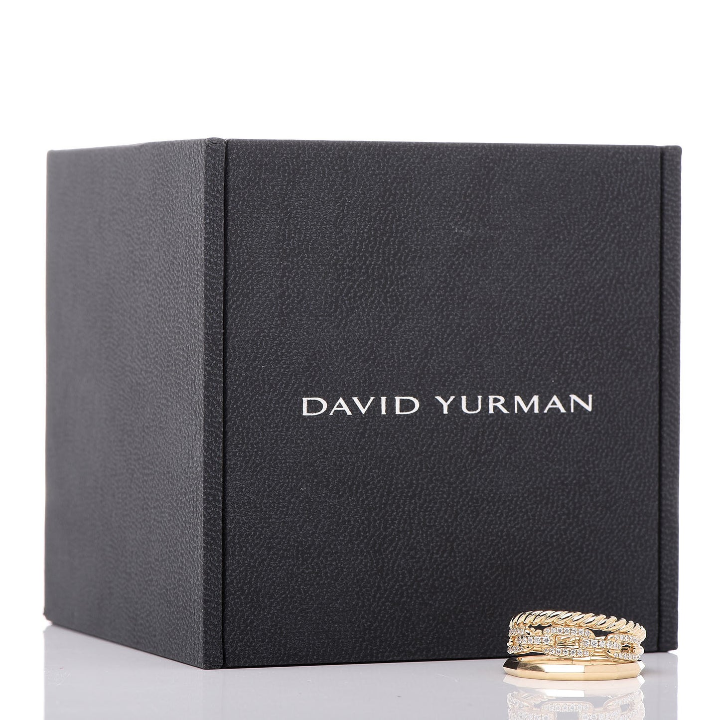 18K Yellow Gold Diamond 9.5mm Stax Three-Row Ring 54 6.75