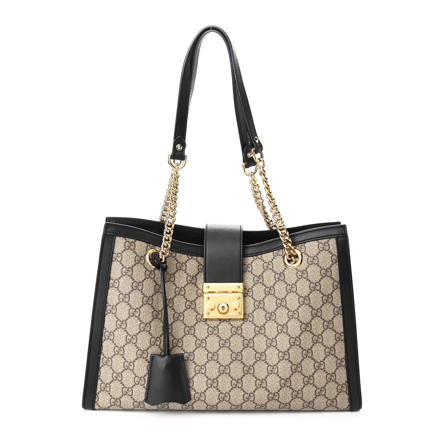 Gucci GG Supreme Monogram Medium Padlock Tote Black 1 of 10