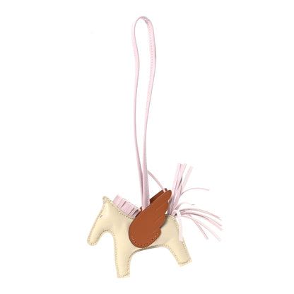 Hermes Milo Lambskin Grigri Rodeo Pegase Horse Bag Charm PM Craie Gold Mauve Pale 1 of 4