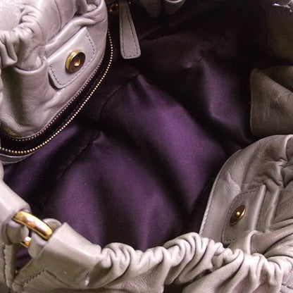 Miu Miu Nappa Frame Gathered Tote Lux Astro Grey 8 of 11