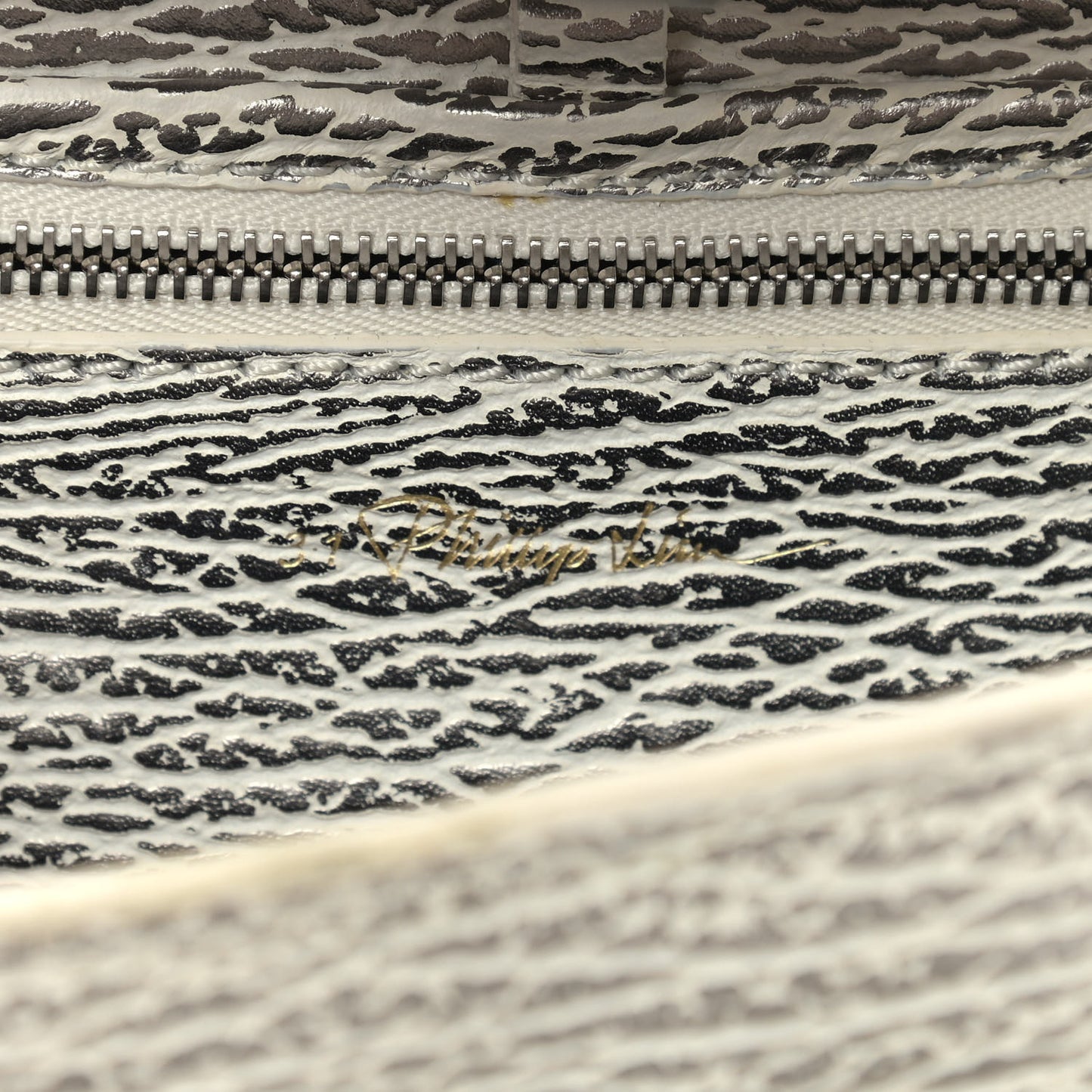 Textured Calfskin Mini Pashli Satchel Silver White