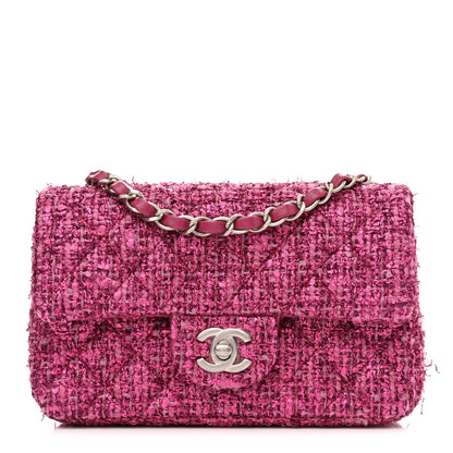 Chanel Metallic Tweed Quilted Mini Rectangular Flap Pink 1 of 13
