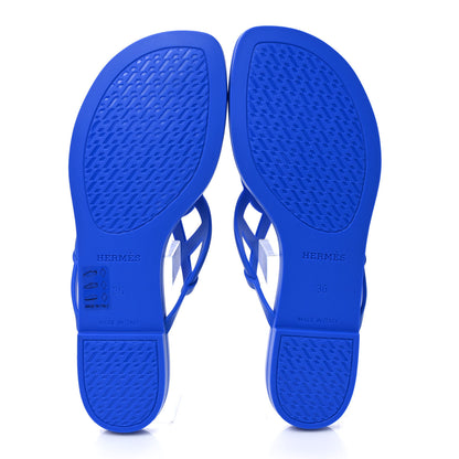 Hermes Rubber Womens Egerie Sandals 36 Bleu Outremer 5 of 8