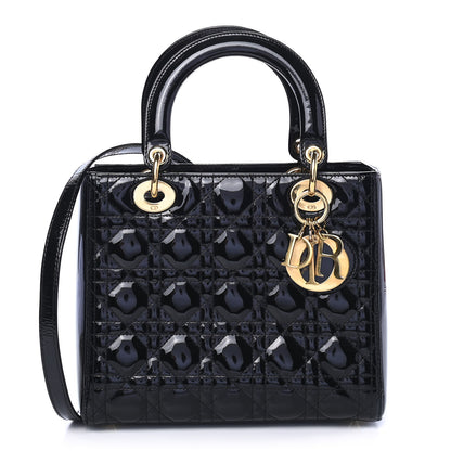 Christian Dior Patent Cannage Medium Lady Dior Black 1 of 4
