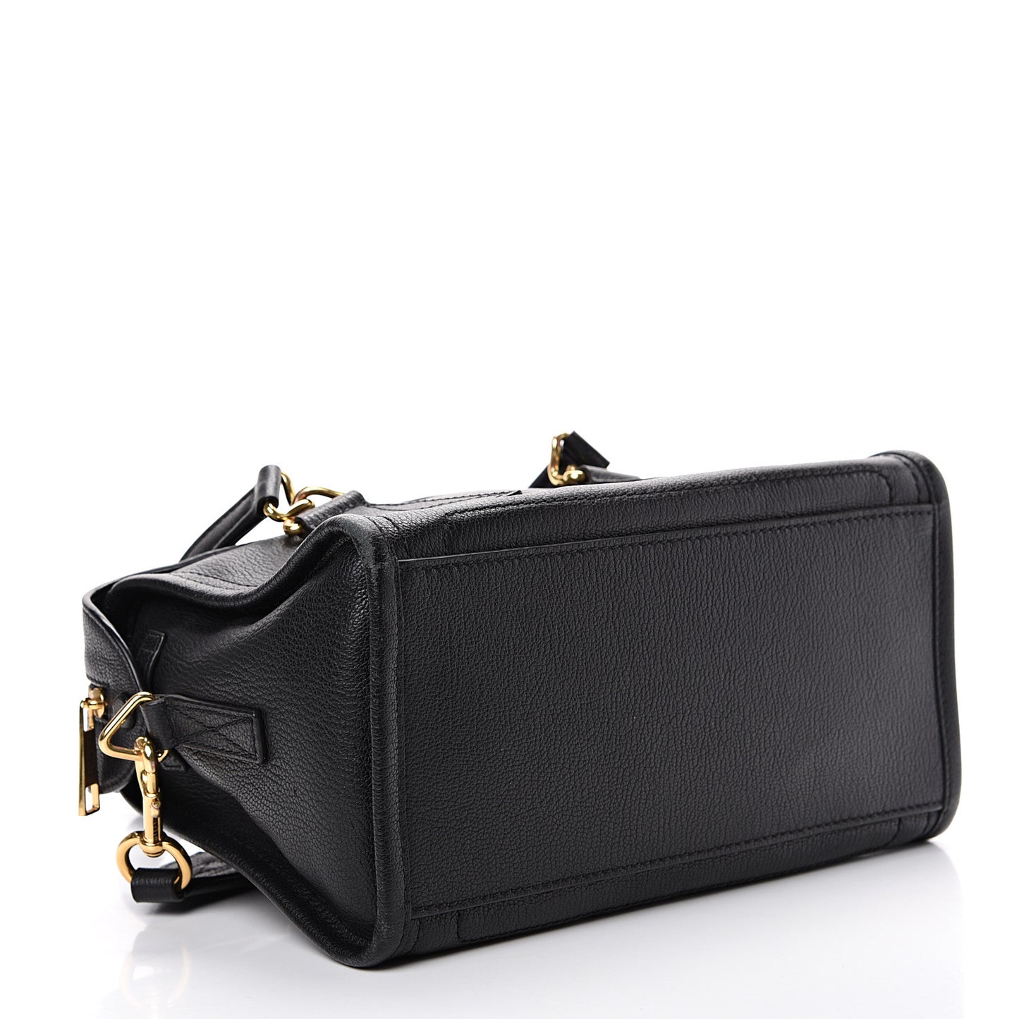 Pebbled Calfskin Wellington Satchel Black