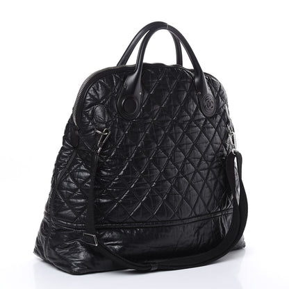 Chanel Coated Canvas Quilted Large Garment Travel Bag Black 4 of 16