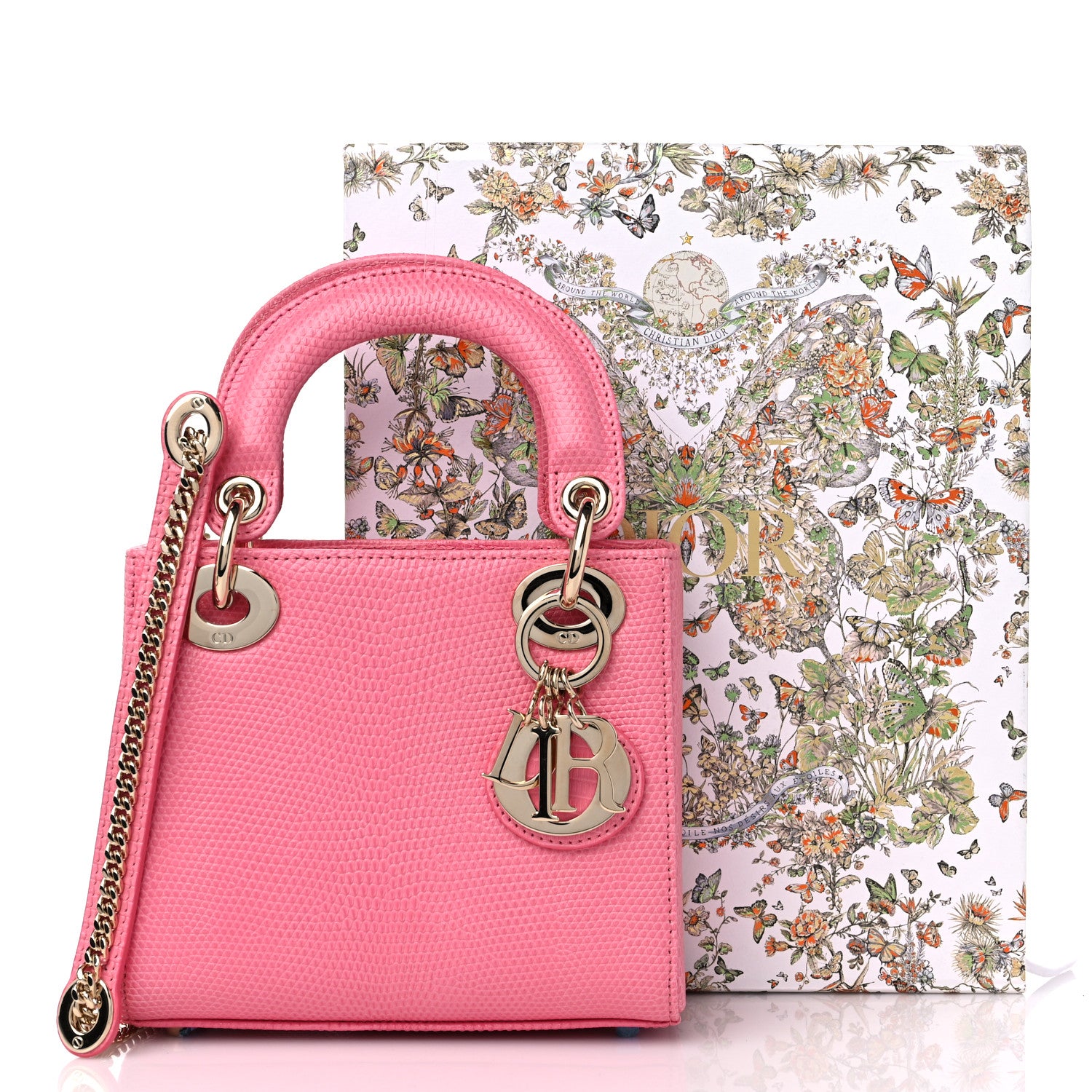 Christian Dior Lizard Mini Lady Dior Pink 9 of 9