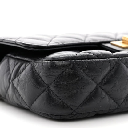 Chanel Aged Calfskin Quilted Reissue 2.55 Phone Holder With Chain Black 12 of 13