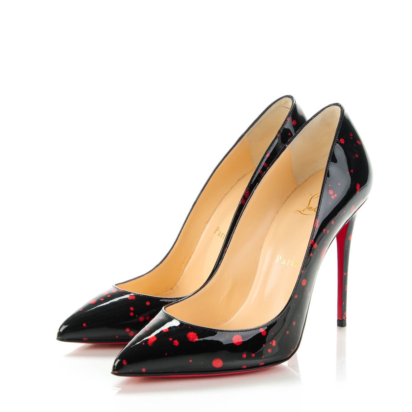 Patent Pollock Pigalle Follies 100 Pumps 37.5 Black Red