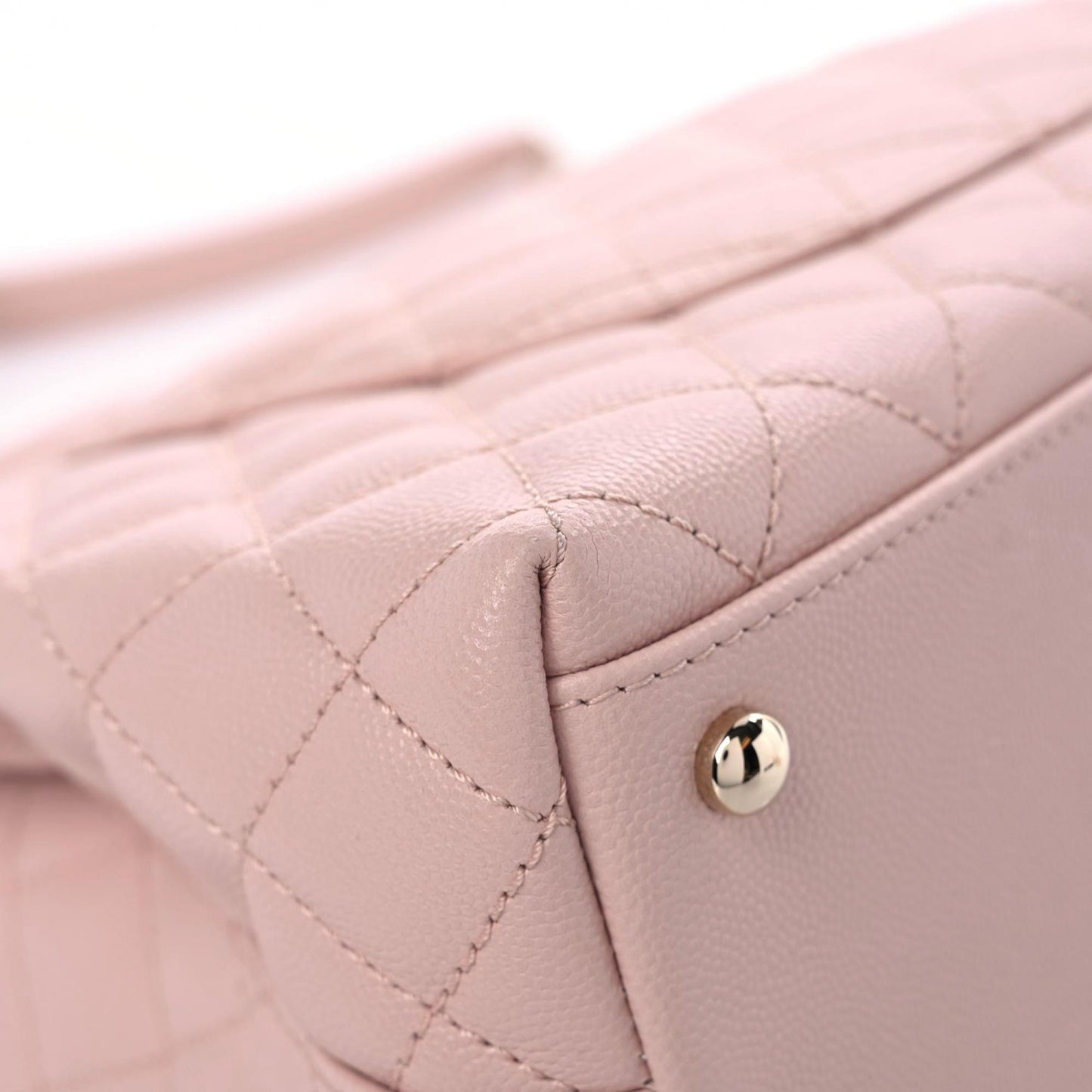 Caviar Quilted Small Coco Handle Flap Light Pink