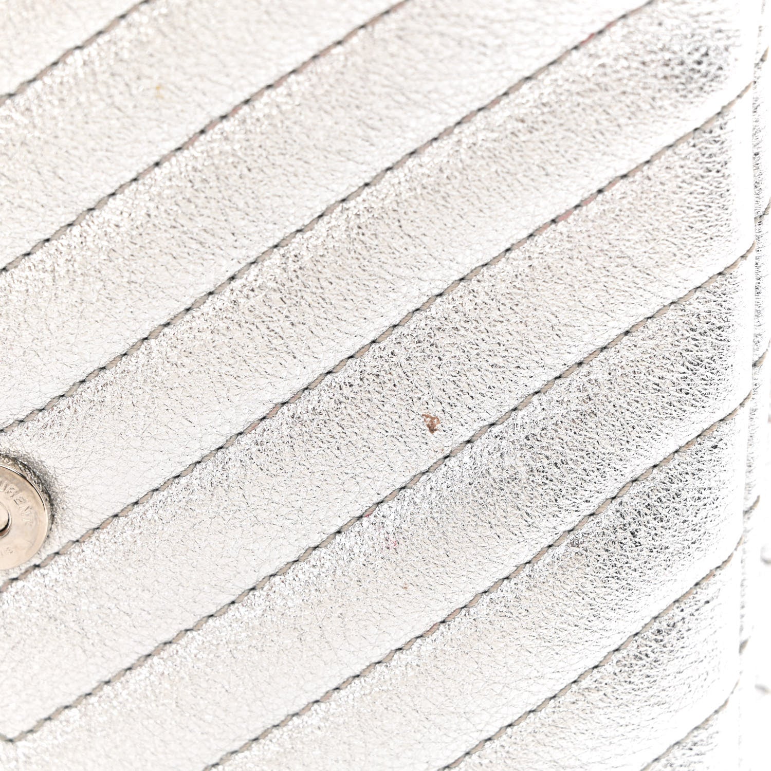Saint Laurent Metallic Lambskin Quilted Double Flap Bag Silver 16 of 16