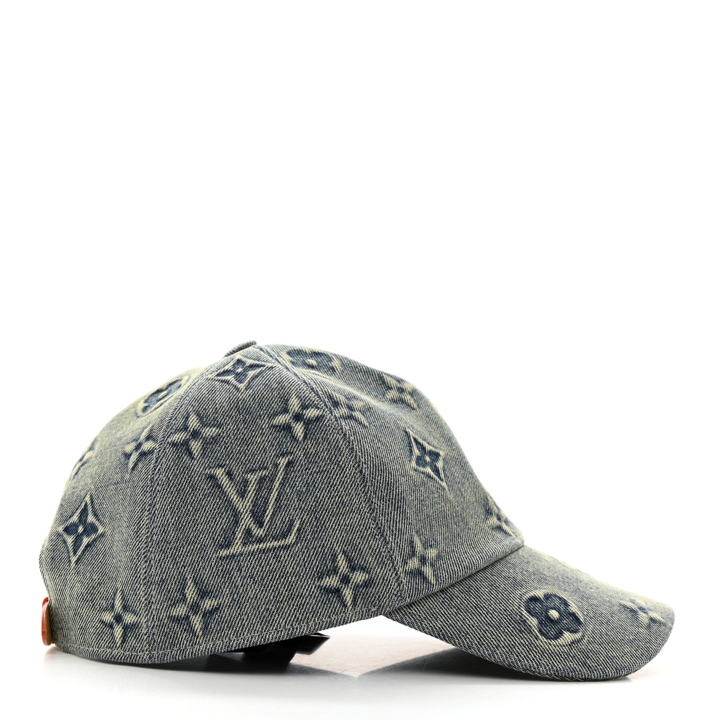 Monogram Washed Denim Cap L Blue