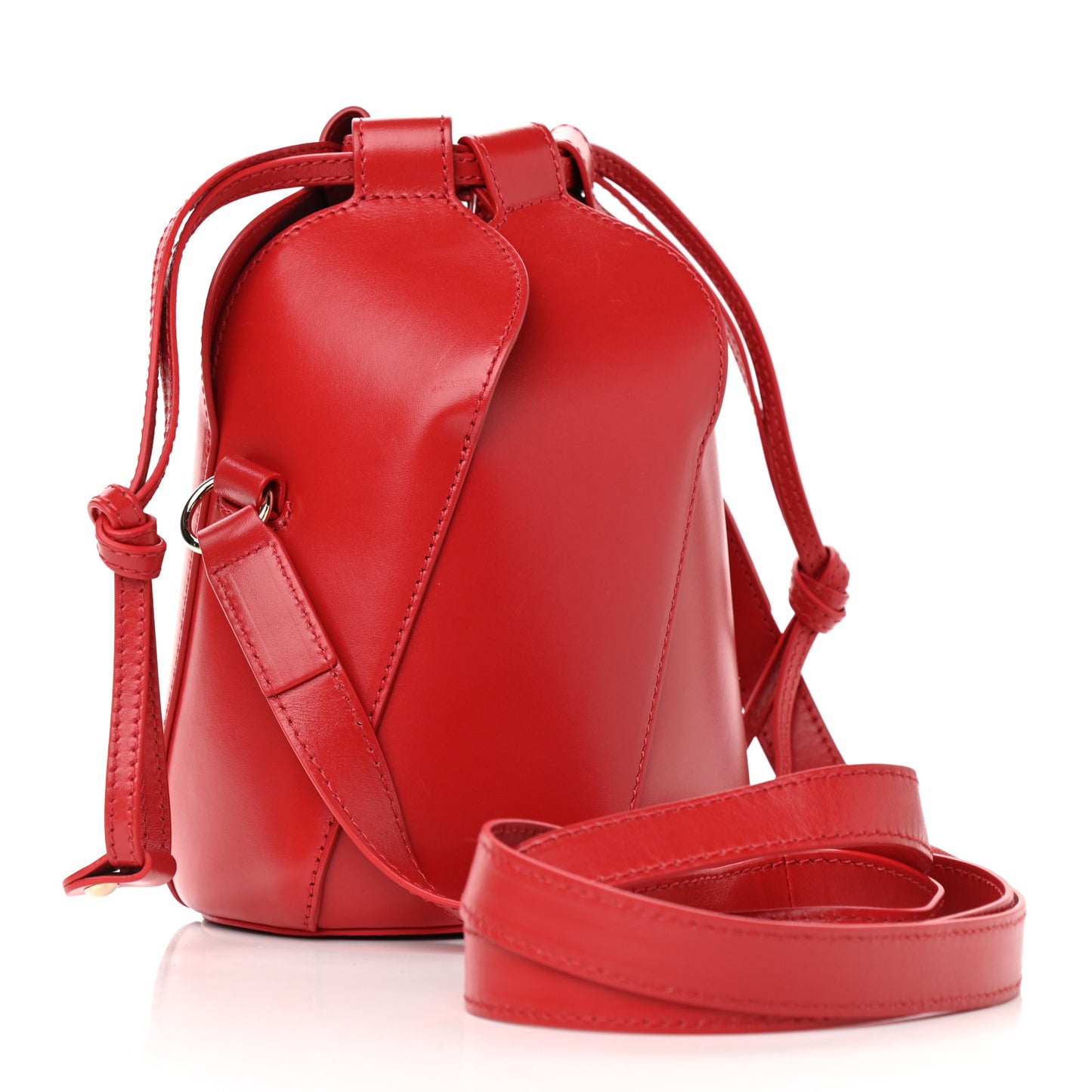 Smooth Calfskin Mini Tulip Bucket Bag Red