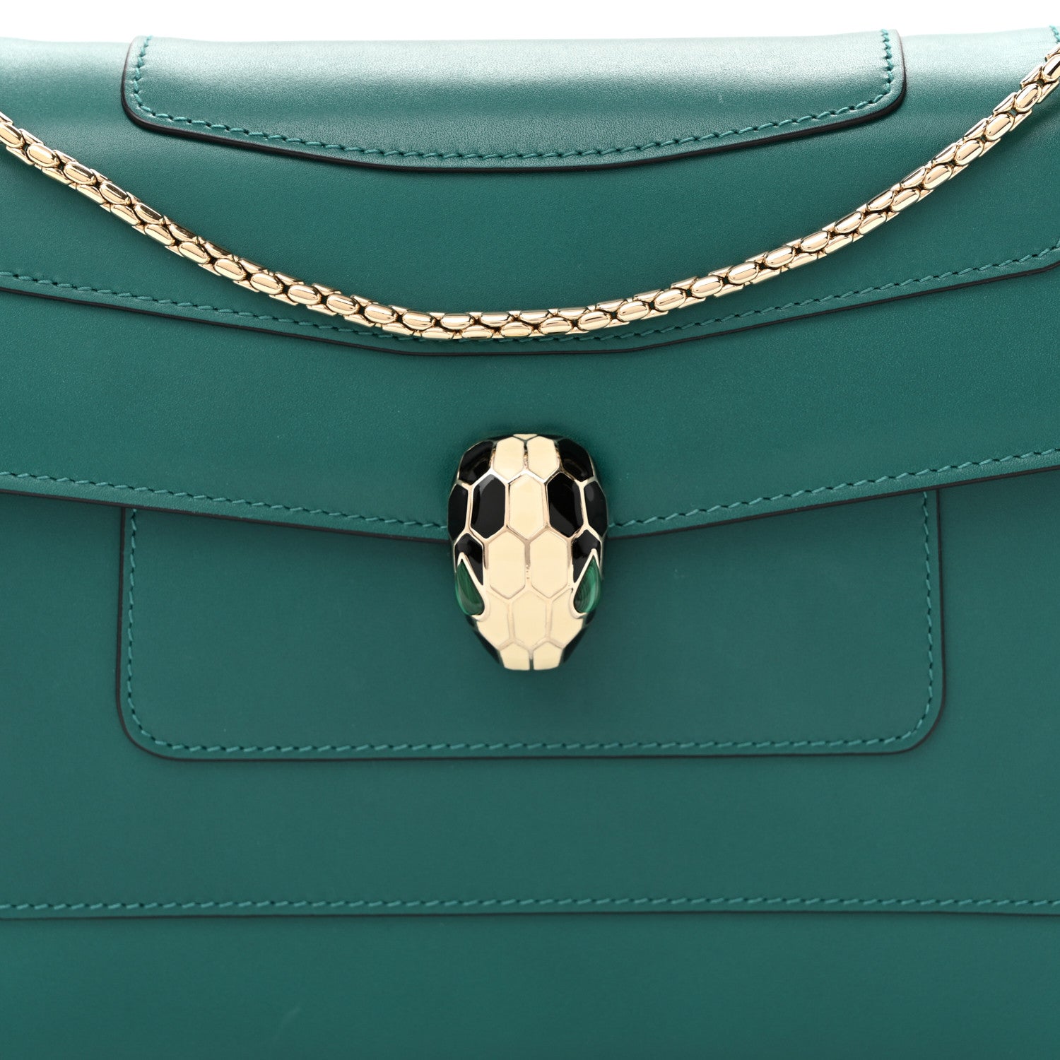 Bulgari Calfskin Serpenti Forever Shoulder Bag Emerald Green 9 of 11