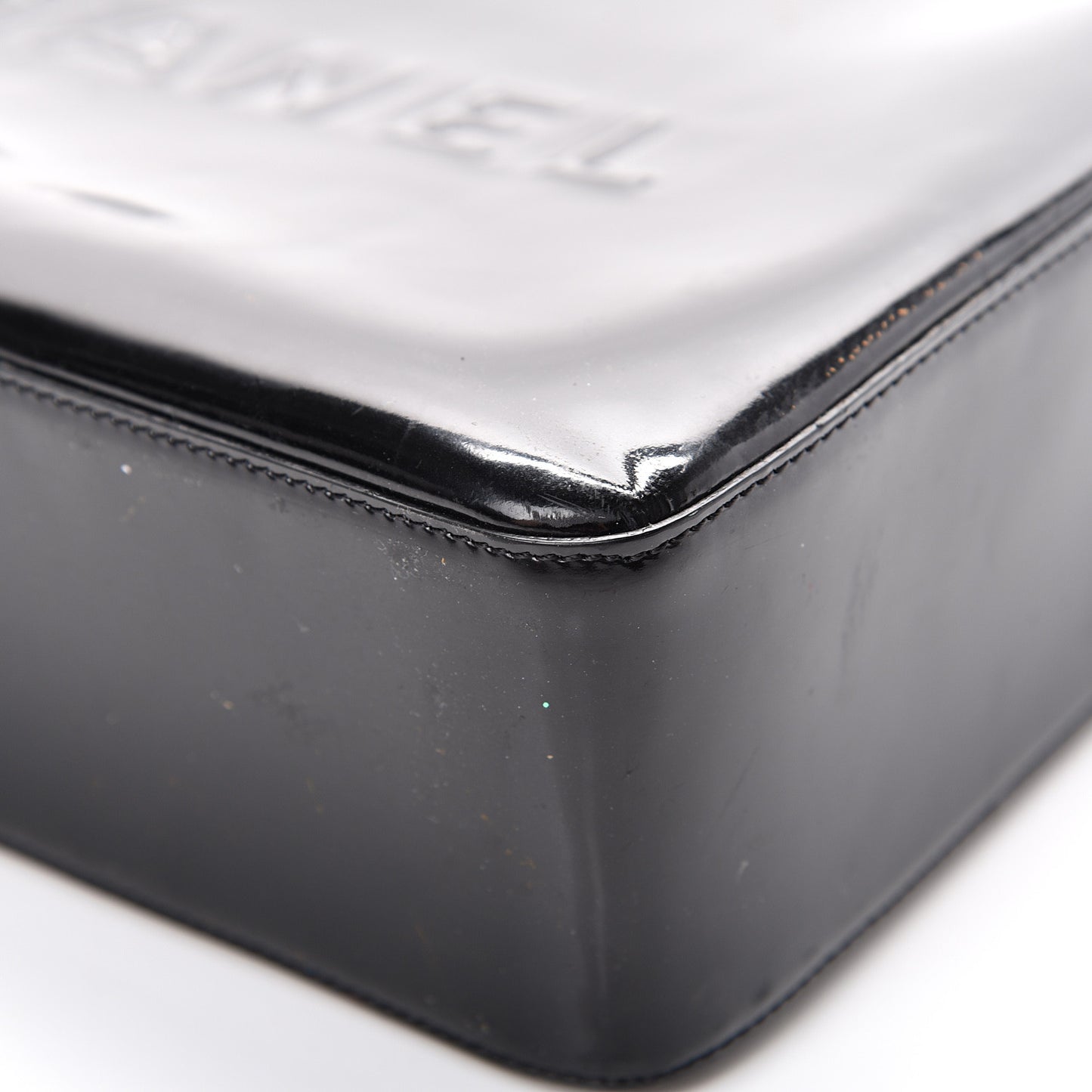 Patent Logo Shoulder Bag Black
