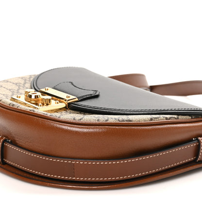 Gucci GG Supreme Monogram Calfskin Small Padlock Messenger Shoulder Bag Beige Black Cuir 10 of 10
