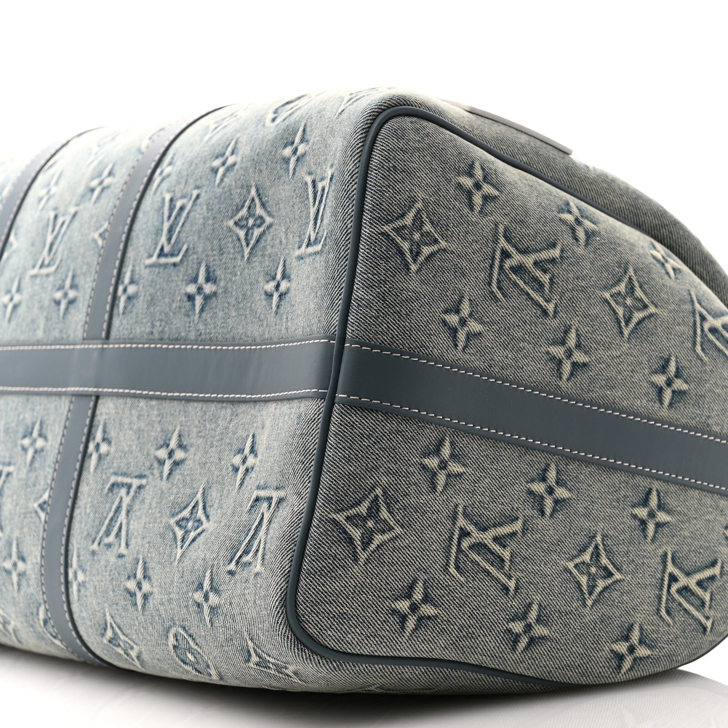 Monogram Washed Denim Keepall Bandouliere 50 Blue