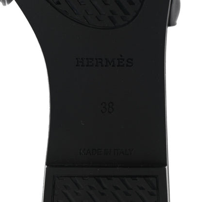 Hermes Rubber Aloha Sandals 38 Black 6 of 8