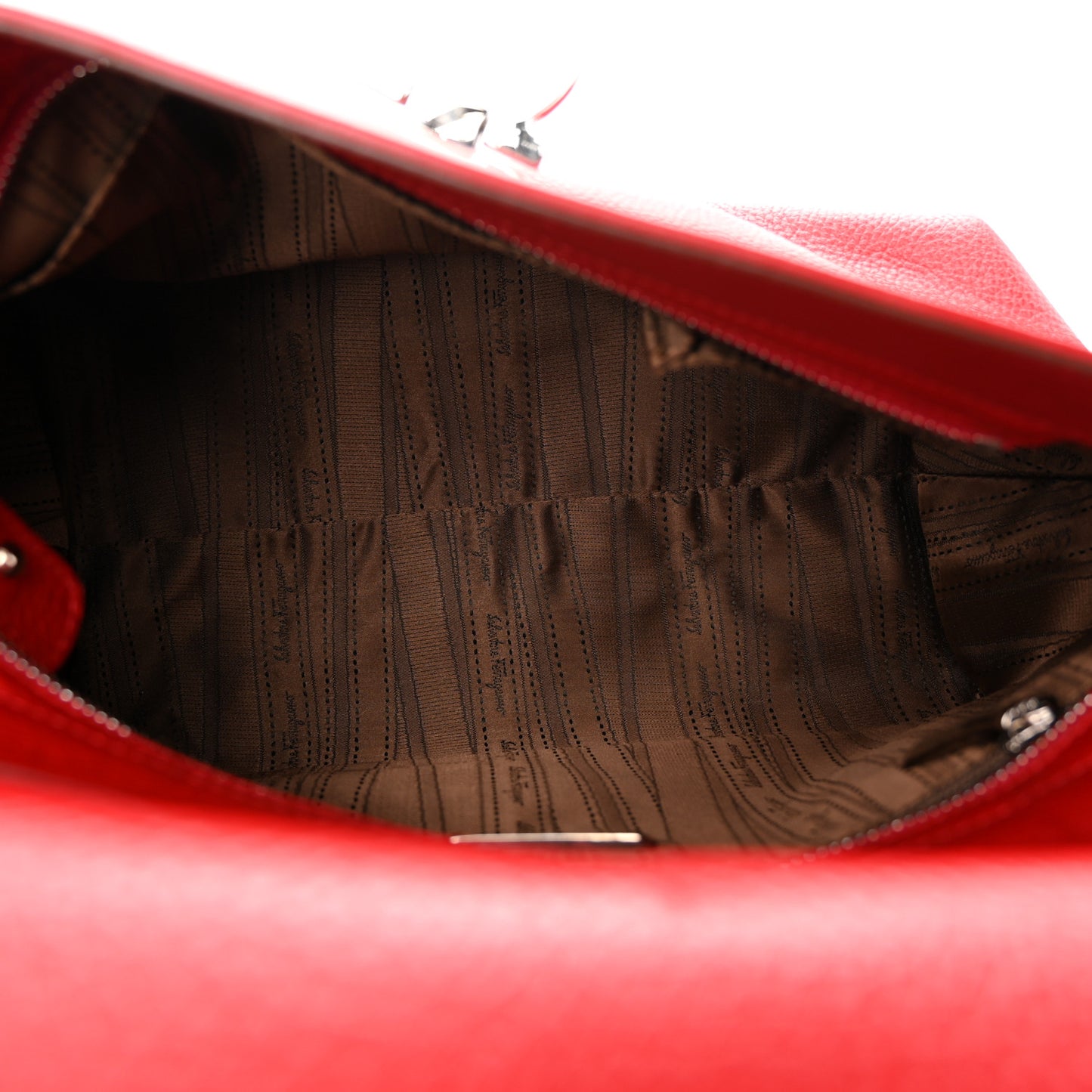Grained Calfskin Sofia Satchel Red