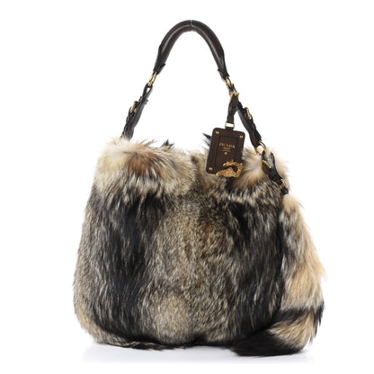 Prada Fox Fur Hobo Naturale 1 of 9