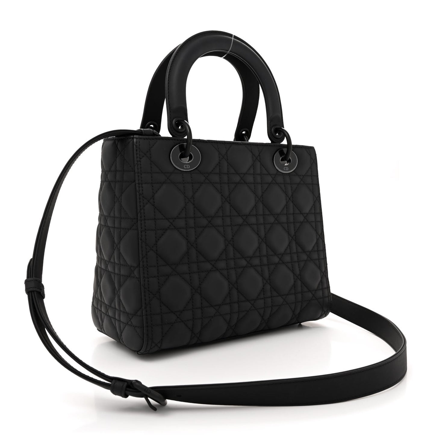 Ultra Matte Calfskin Cannage Medium Lady Dior Black