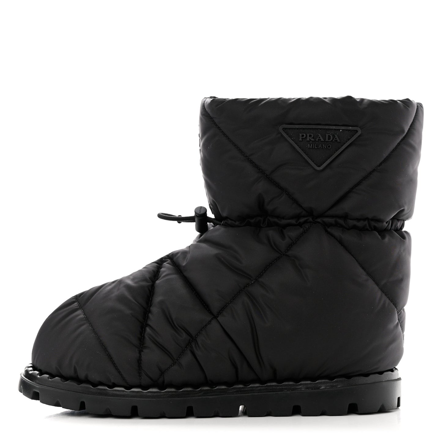 Re-Nylon Piuma Triangle Logo Padded Drawcord 20mm Snow Boots 38.5 Black