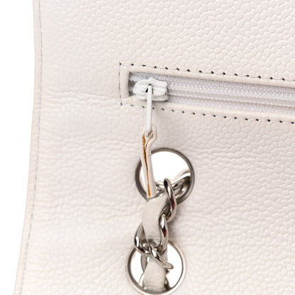 Chanel Caviar Quilted Medium Double Flap White 17 of 26