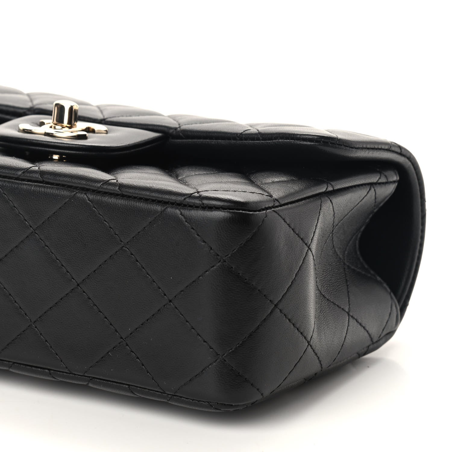 Chanel Lambskin Quilted Mini Top Handle Rectangular Flap Black 9 of 9
