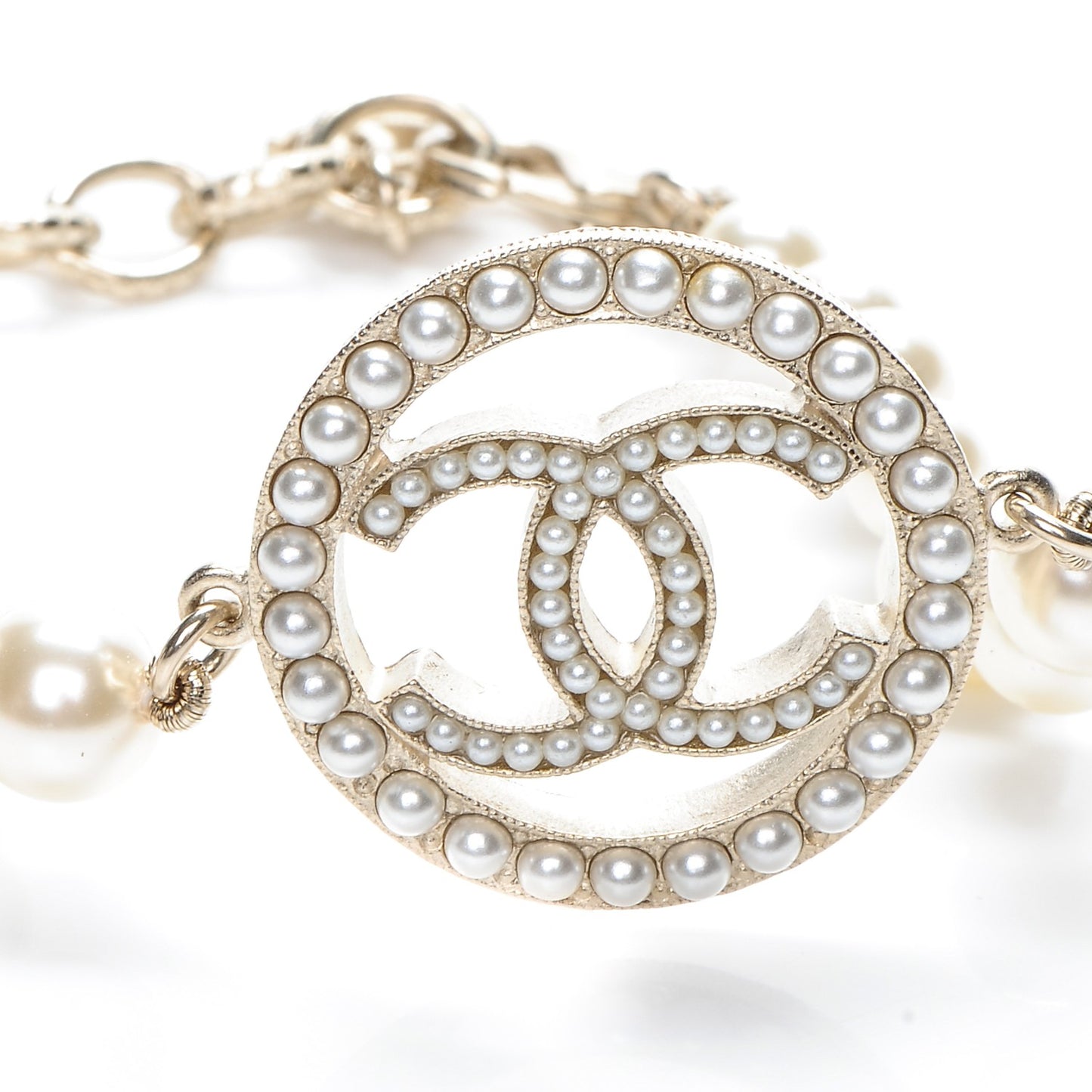 Pearl CC Bracelet Gold