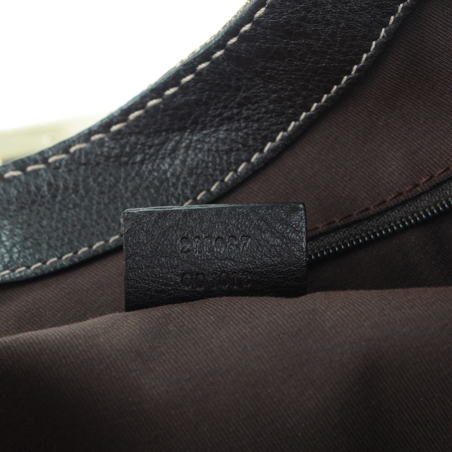 Monogram Medium New Ladies Web Tote Dark Brown