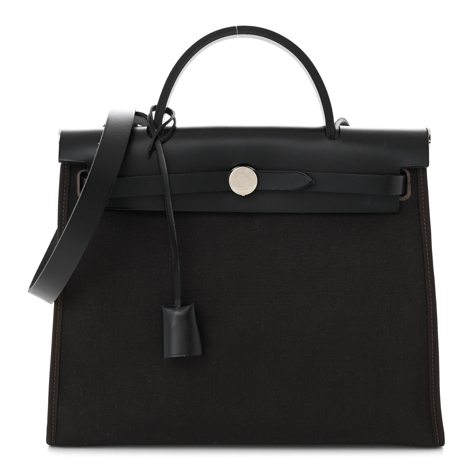 Hermes Military Toile Vache Hunter Herbag Zip 31 PM Ebene Black 1 of 11