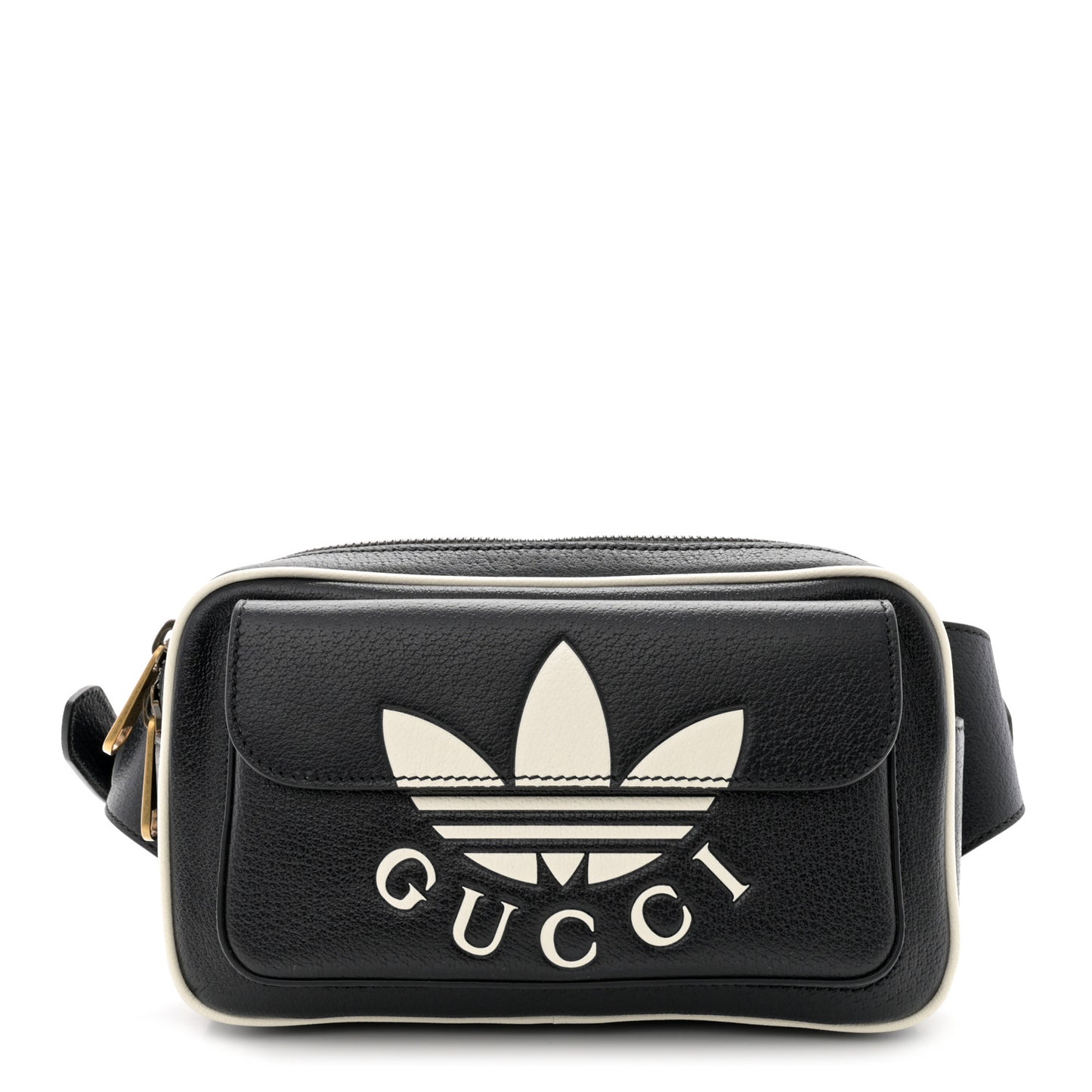 X ADIDAS Textured Dollar Calfskin Belt Bag Black