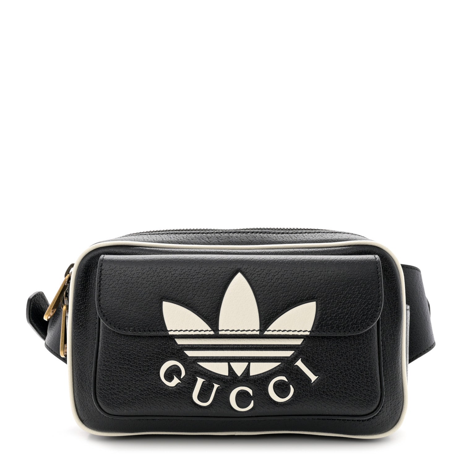 Gucci X ADIDAS Textured Dollar Calfskin Belt Bag Black 1 of 10